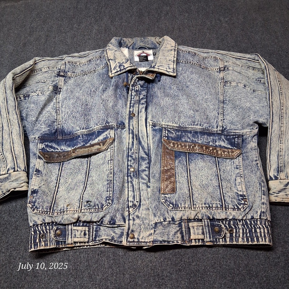 VTG Horizon Outerwear Sherpa Lined Denim Jacket‎ Heavyweight Bomber Full Zip